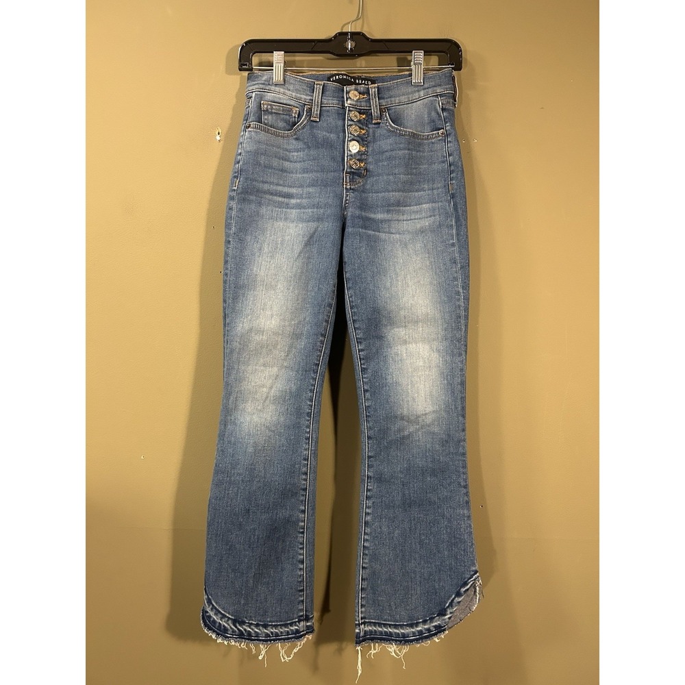 Veronica Beard Jeans Carolyn Baby Boot High Rise Womens Sz 25/0 Button Fly 26x24